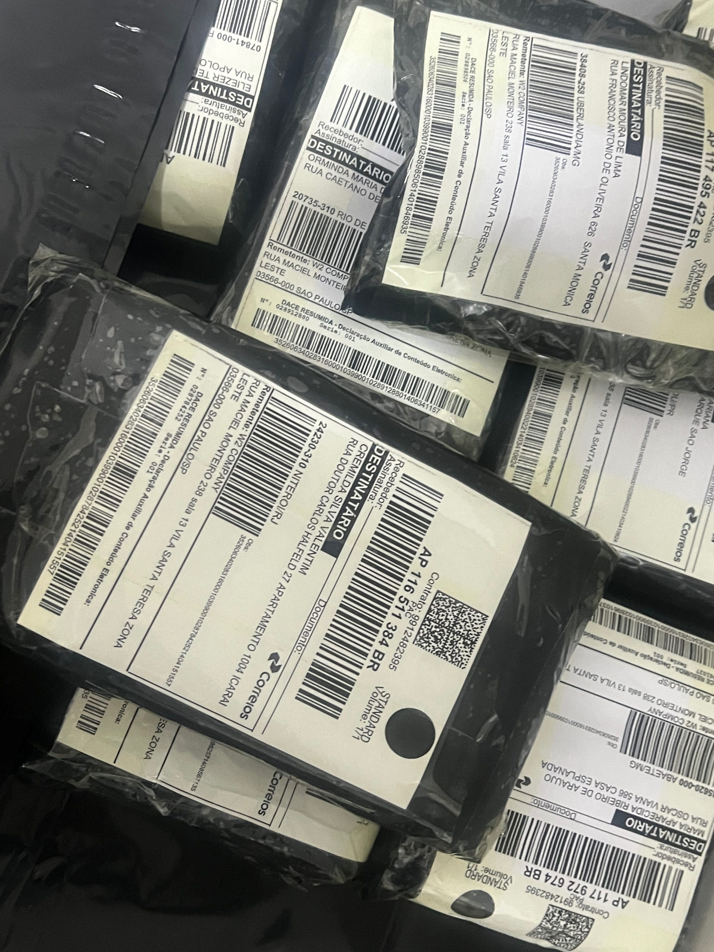 Pacotes prontos para envio aos clientes